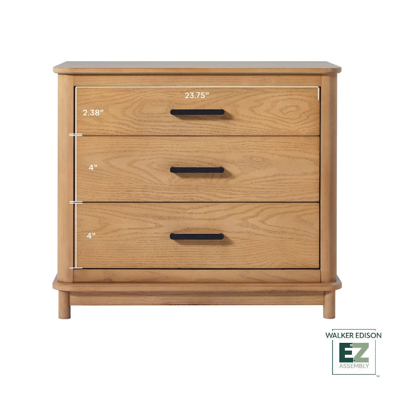 3-Drawer Nightstand with Ultra-Easy Drawer Assembly
