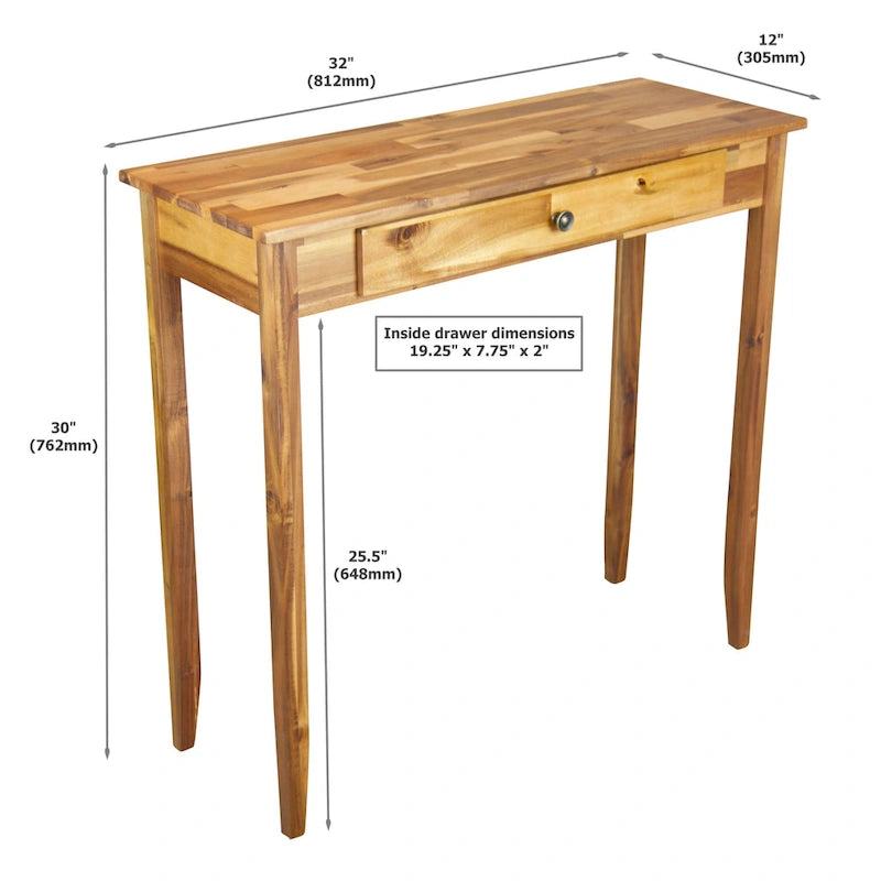 Solid Acacia 1-drawer Console Table