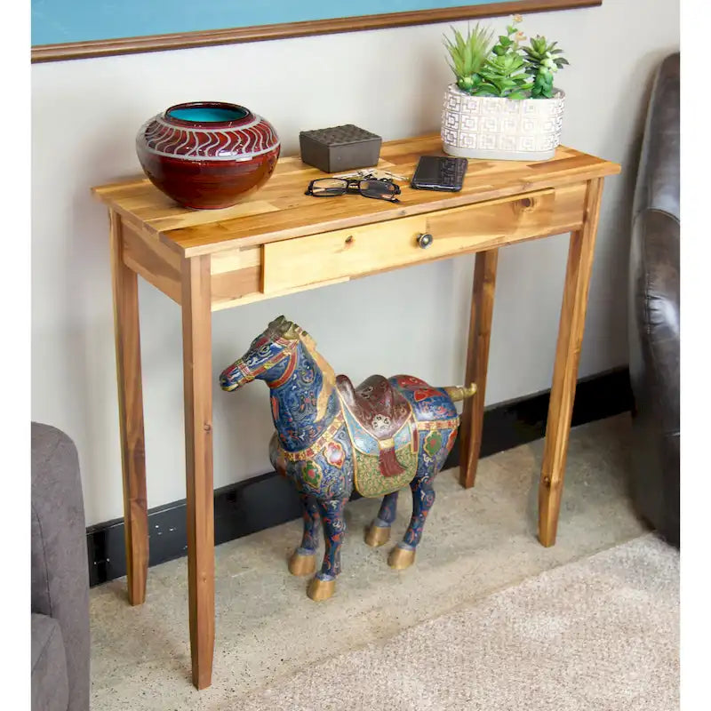 Solid Acacia 1-drawer Console Table