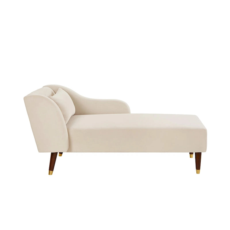 Modern Chaise Lounge Chair with Velvet Upholstery - 29.50 x 55.90 x 28.70