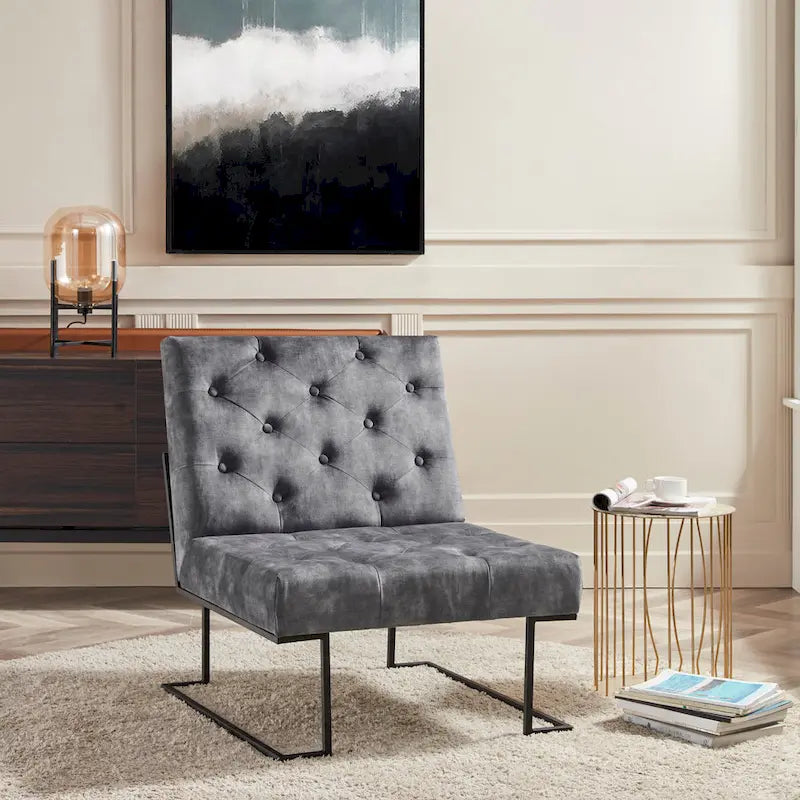 Tufted Velvet Upholstered Lounge Accent Chair
