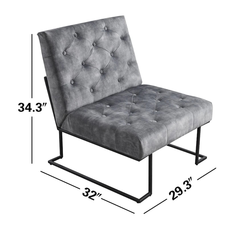 Tufted Velvet Upholstered Lounge Accent Chair