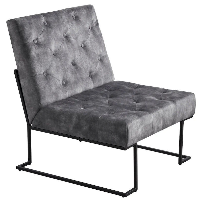 Tufted Velvet Upholstered Lounge Accent Chair