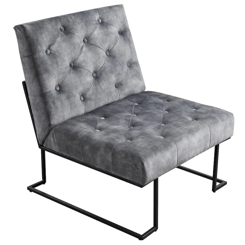 Tufted Velvet Upholstered Lounge Accent Chair