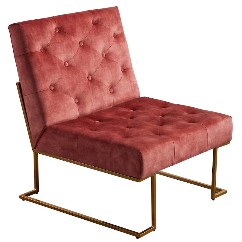 Tufted Velvet Upholstered Lounge Accent Chair