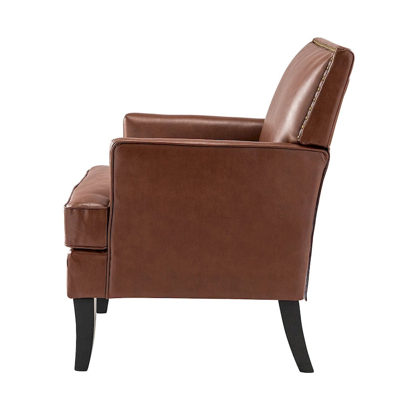Modern Classic Polyester Accent Chair with Solid Wooden Legs Set of 2 by