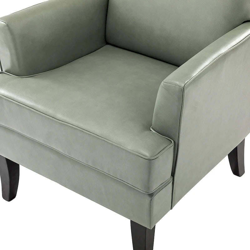 Modern Classic Polyester Accent Chair with Solid Wooden Legs Set of 2 by