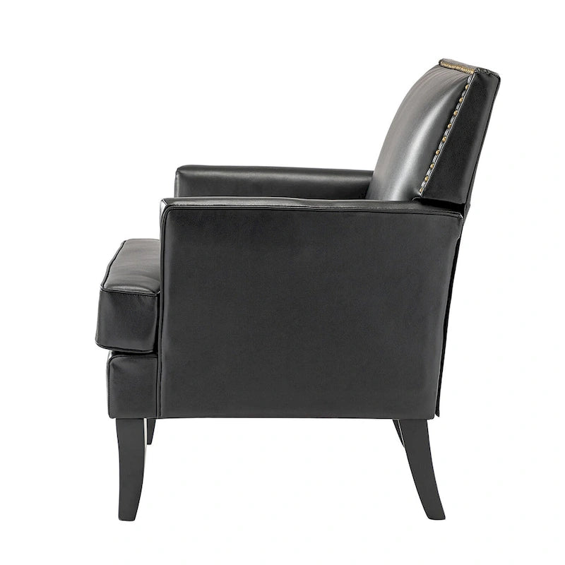 Modern Classic Polyester Accent Chair with Solid Wooden Legs Set of 2 by