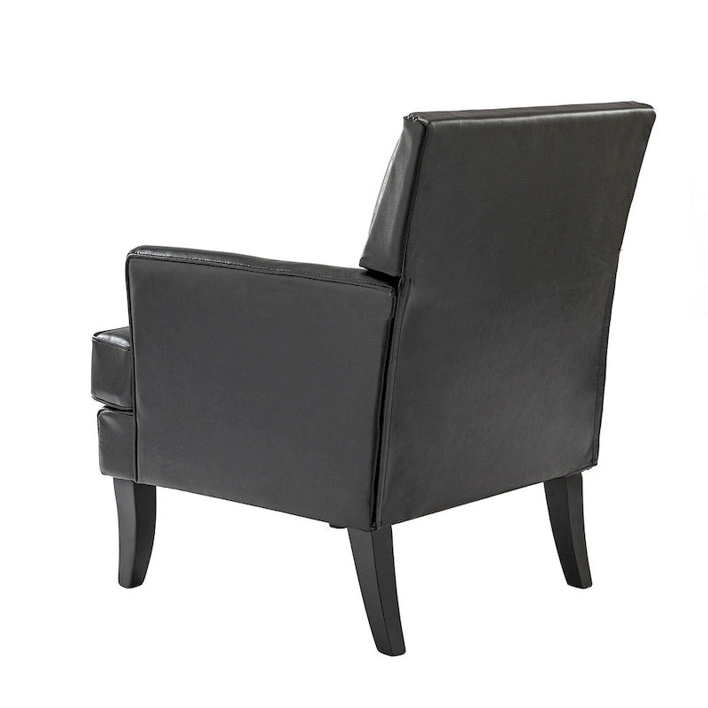 Modern Classic Polyester Accent Chair with Solid Wooden Legs Set of 2 by