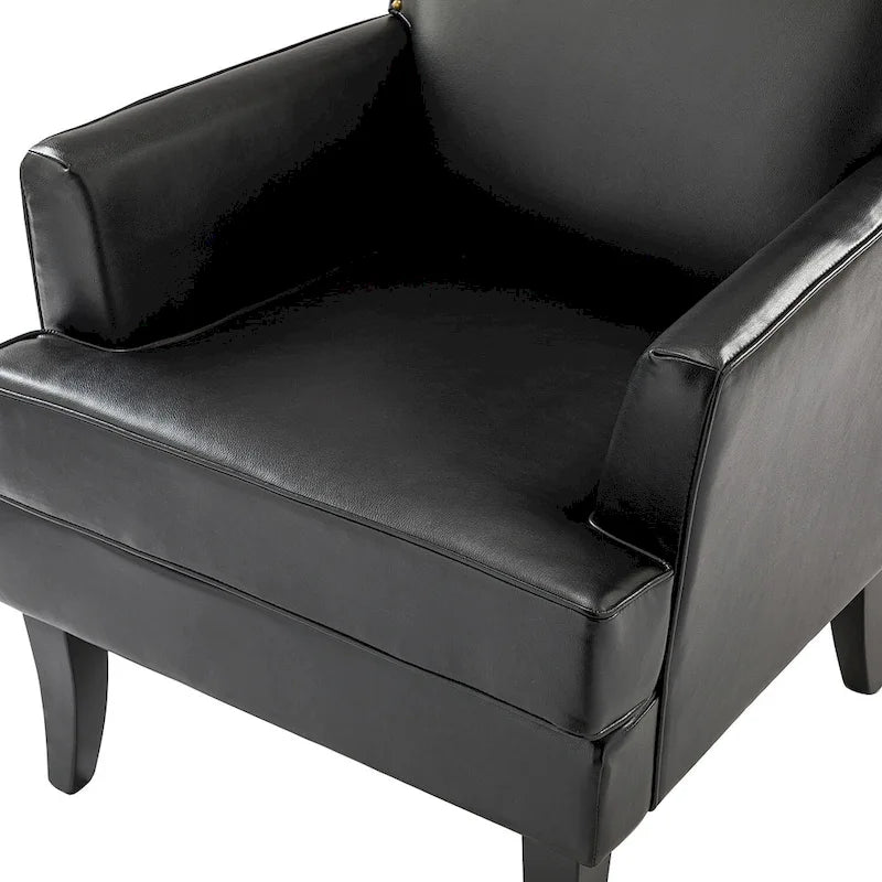 Modern Classic Polyester Accent Chair with Solid Wooden Legs Set of 2 by