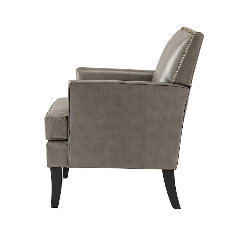 Modern Classic Polyester Accent Chair with Solid Wooden Legs Set of 2 by