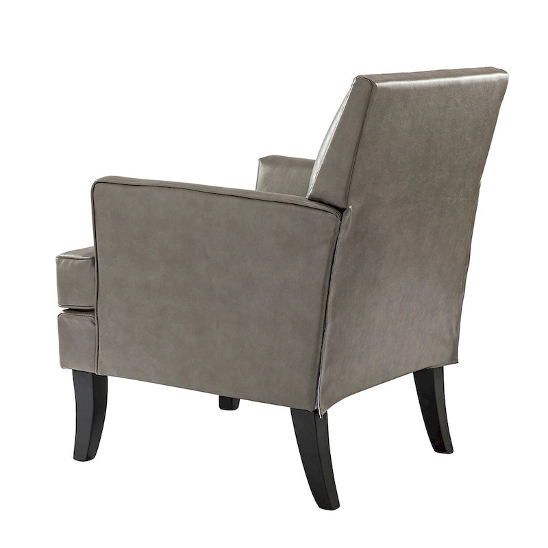 Modern Classic Polyester Accent Chair with Solid Wooden Legs Set of 2 by