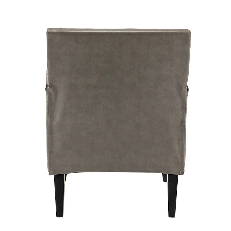Modern Classic Polyester Accent Chair with Solid Wooden Legs Set of 2 by