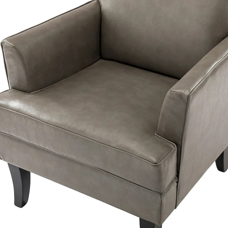 Modern Classic Polyester Accent Chair with Solid Wooden Legs Set of 2 by