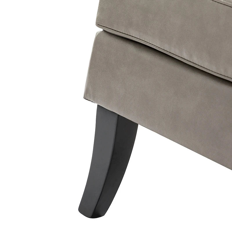 Modern Classic Polyester Accent Chair with Solid Wooden Legs Set of 2 by