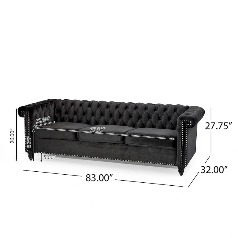Tufted Velvet Sofa by