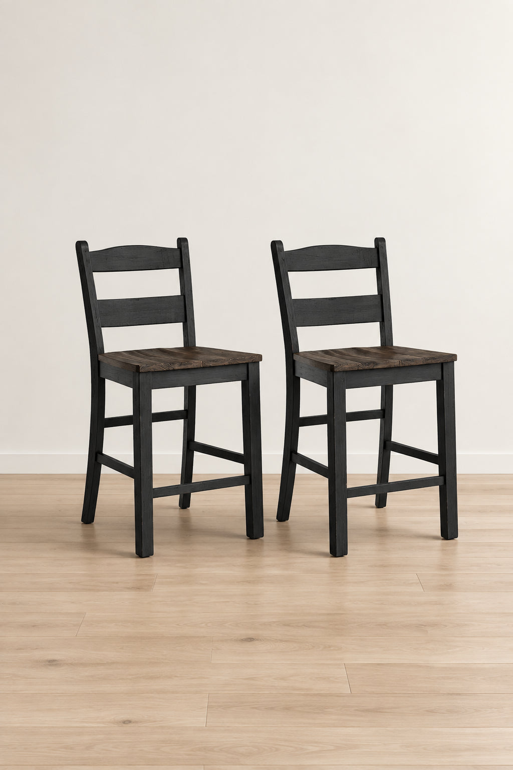 Black/Brown Counter Height Barstool - 20W x 22D x 39H