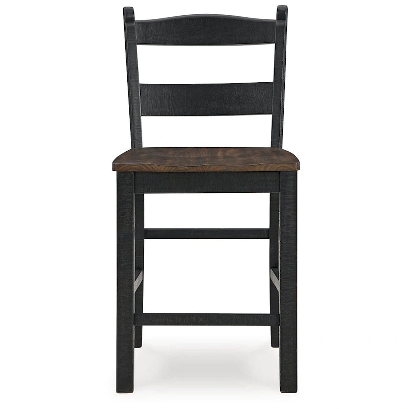 Black/Brown Counter Height Barstool - 20W x 22D x 39H