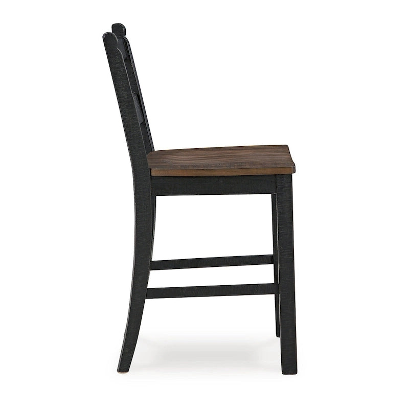 Black/Brown Counter Height Barstool - 20W x 22D x 39H
