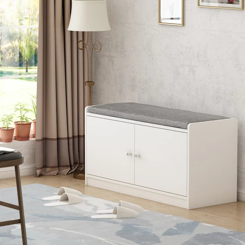 Entyrway Shoe Change Bench Storage Cabinets with Cushion