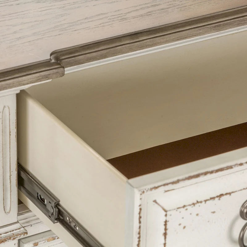 Weathered Brown & Antique White 5 Drawer Chest