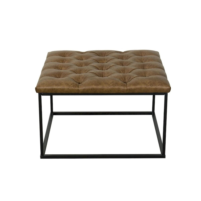 Square Button-tufted upholstered top Cocktail Ottoman