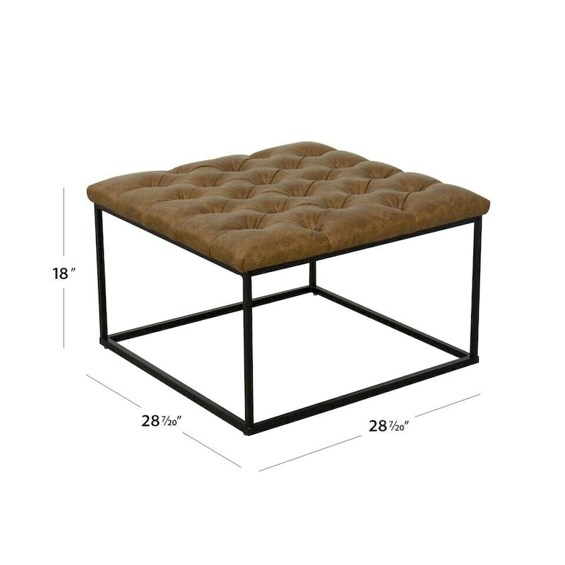 Square Button-tufted upholstered top Cocktail Ottoman