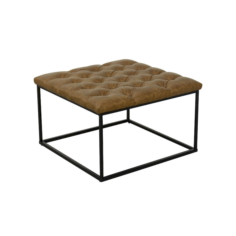 Square Button-tufted upholstered top Cocktail Ottoman