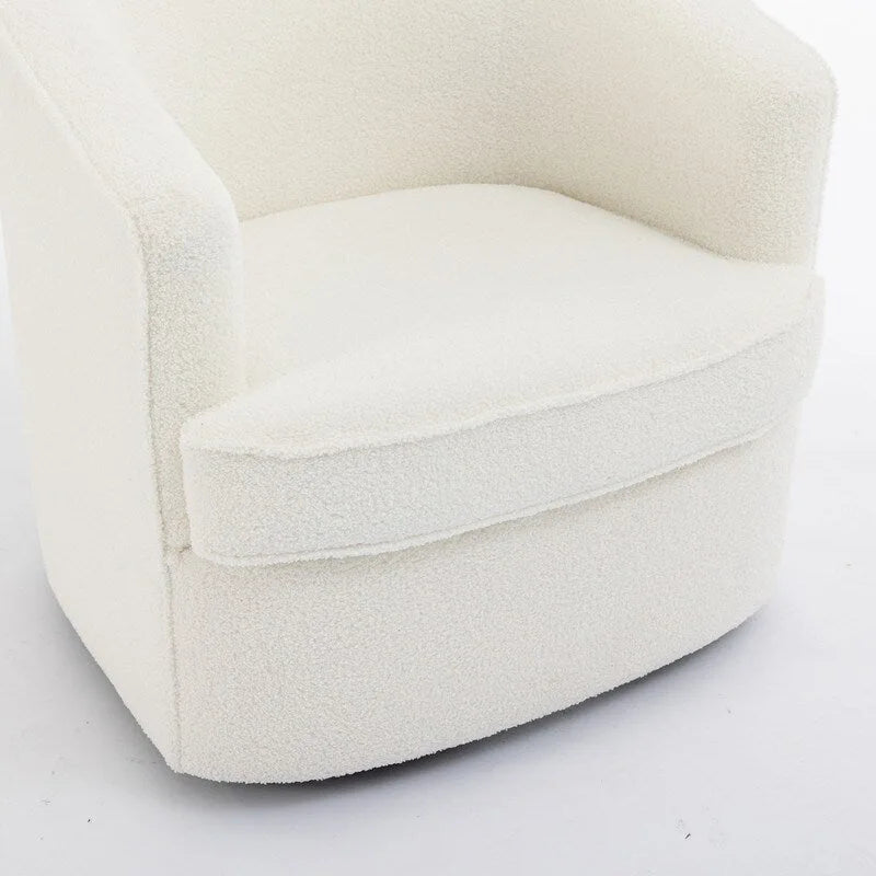 Modern Boucle Upholstered 360 Degree Swivel Accent Club Chair Set of 2