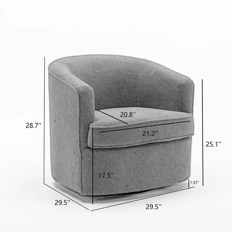 Modern Boucle Upholstered 360 Degree Swivel Accent Club Chair Set of 2