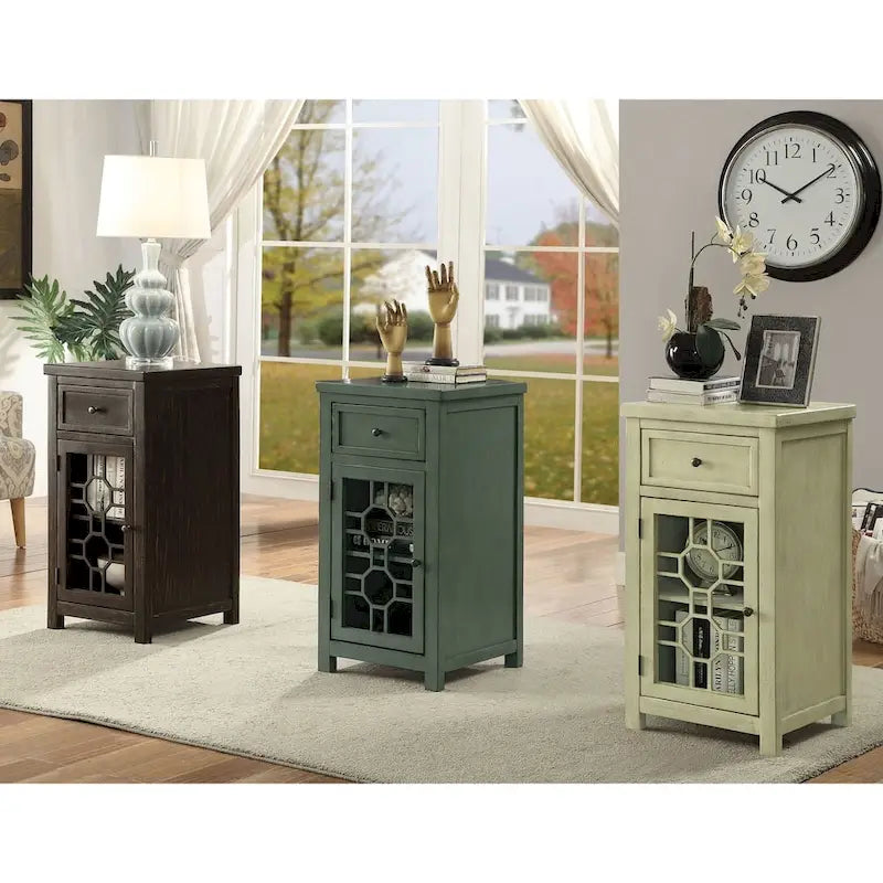 Transitional 18-inch Solid Wood 1-Drawer Side Table by