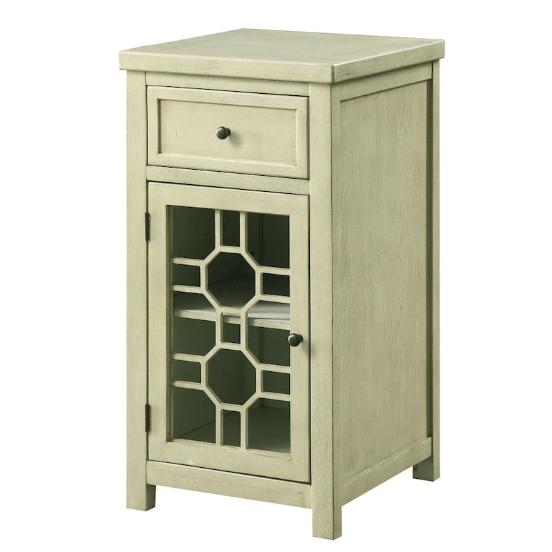 Transitional 18-inch Solid Wood 1-Drawer Side Table by