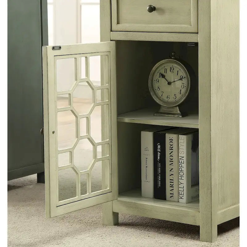Transitional 18-inch Solid Wood 1-Drawer Side Table by
