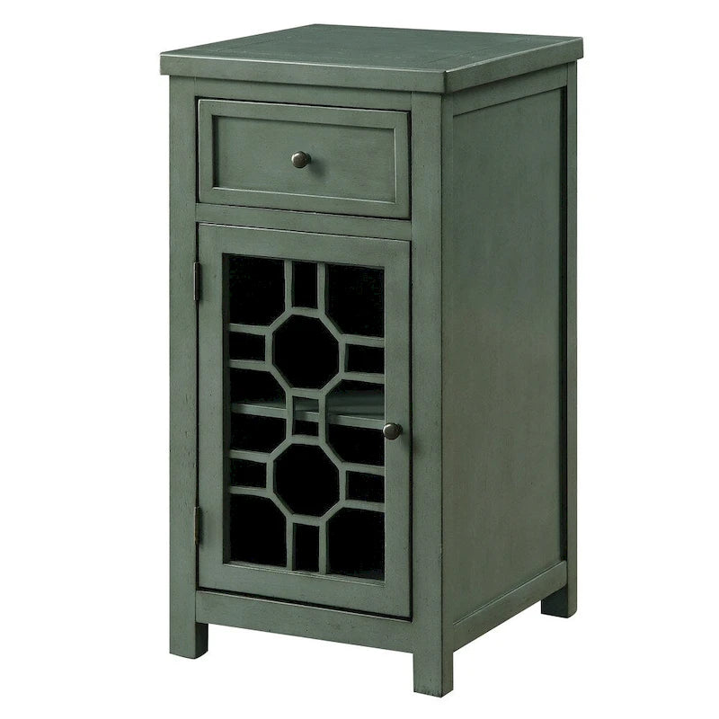 Transitional 18-inch Solid Wood 1-Drawer Side Table by