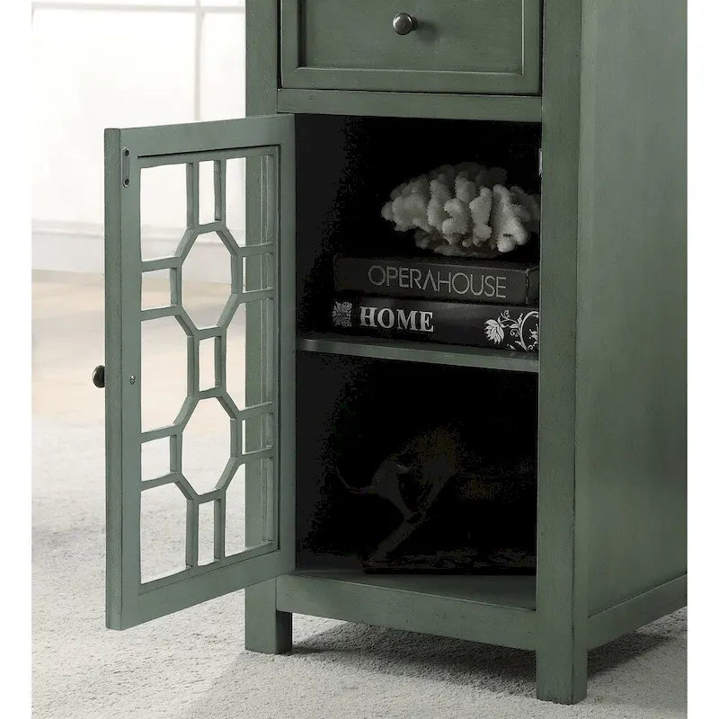 Transitional 18-inch Solid Wood 1-Drawer Side Table by