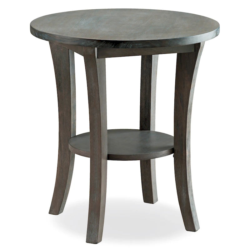 Round Side Table with Shelf