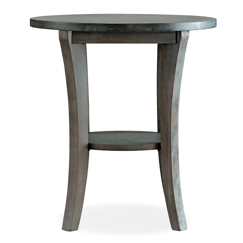 Round Side Table with Shelf