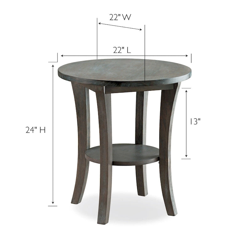 Round Side Table with Shelf