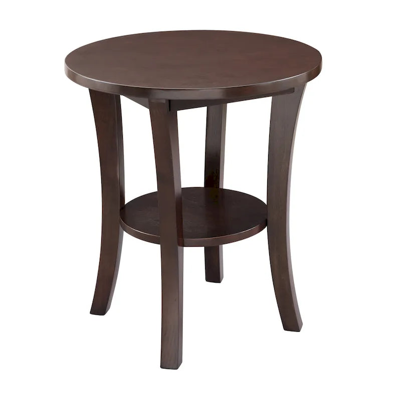 Round Side Table with Shelf