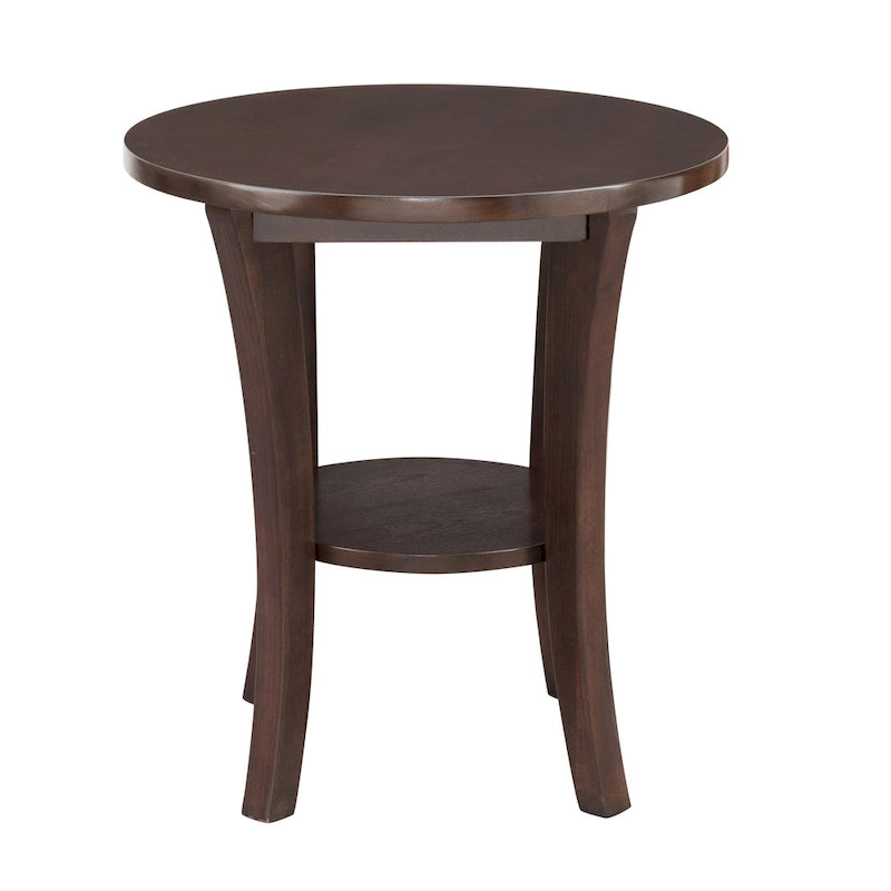 Round Side Table with Shelf
