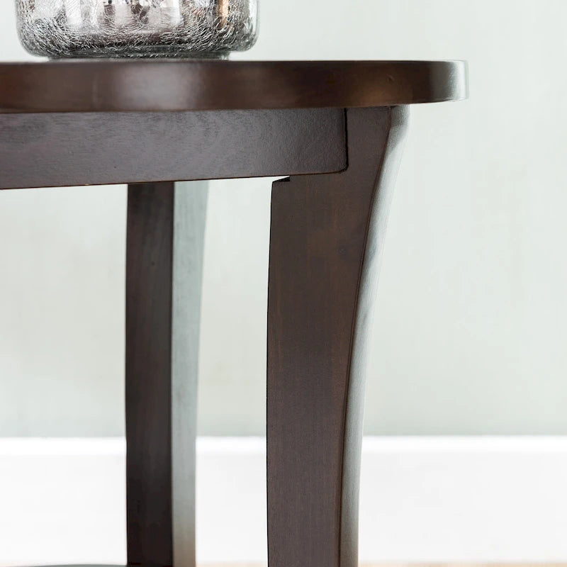 Round Side Table with Shelf