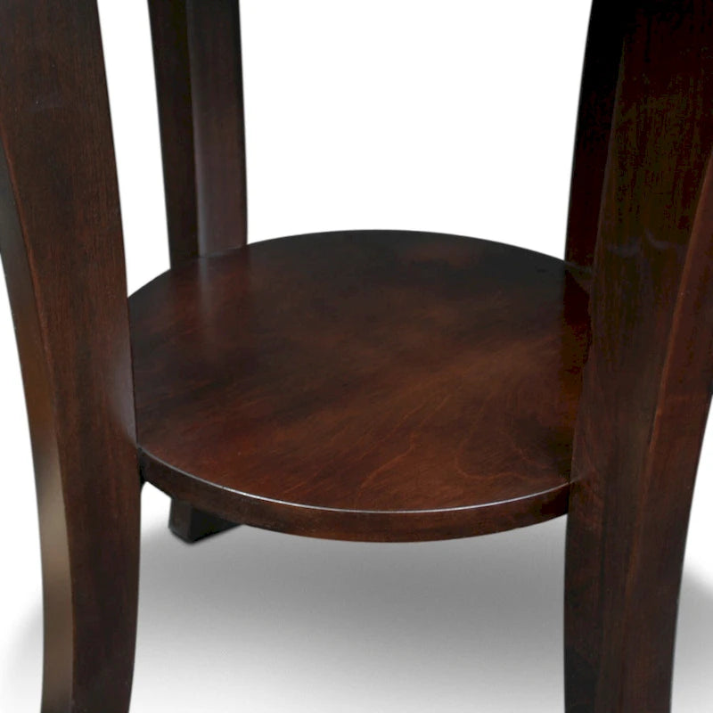 Round Side Table with Shelf
