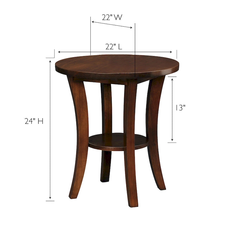 Round Side Table with Shelf
