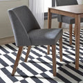 Dining Chairs Set Walnut and Linen Upholstery 2 Piece - Various Colors