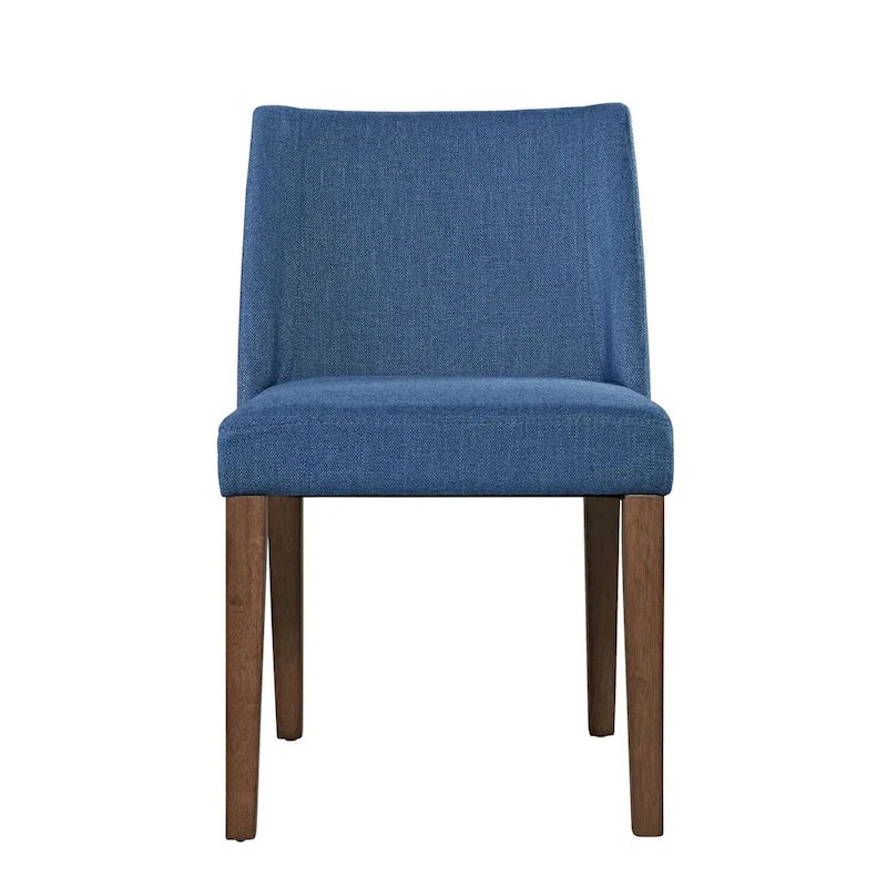 Dining Chairs Set Walnut and Linen Upholstery 2 Piece - Various Colors