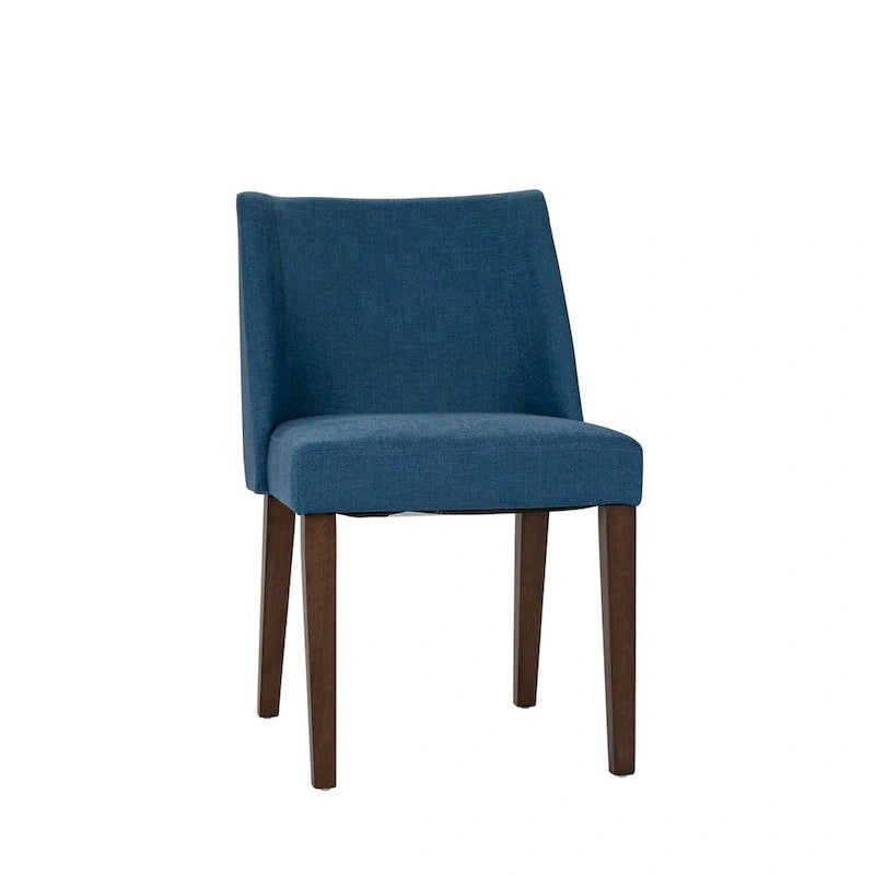 Dining Chairs Set Walnut and Linen Upholstery 2 Piece - Various Colors