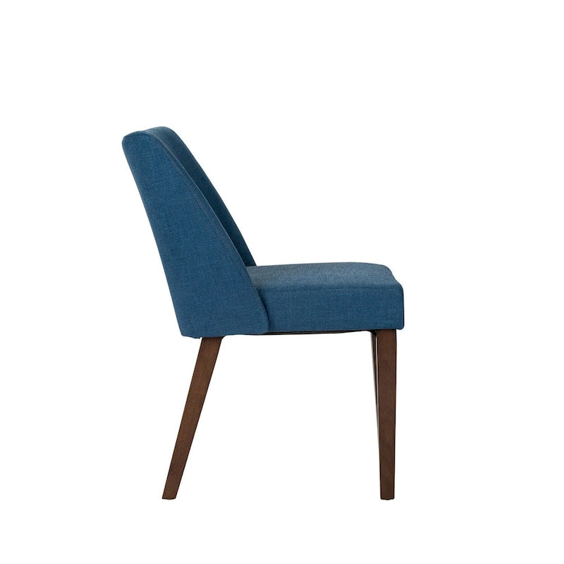Dining Chairs Set Walnut and Linen Upholstery 2 Piece - Various Colors
