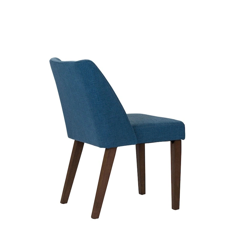 Dining Chairs Set Walnut and Linen Upholstery 2 Piece - Various Colors