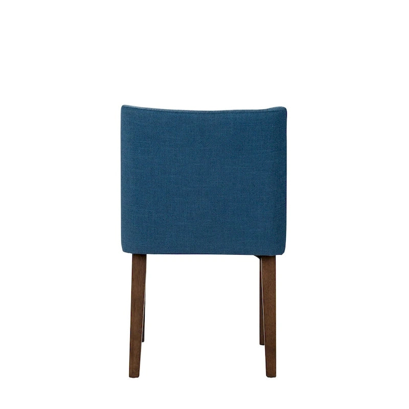 Dining Chairs Set Walnut and Linen Upholstery 2 Piece - Various Colors