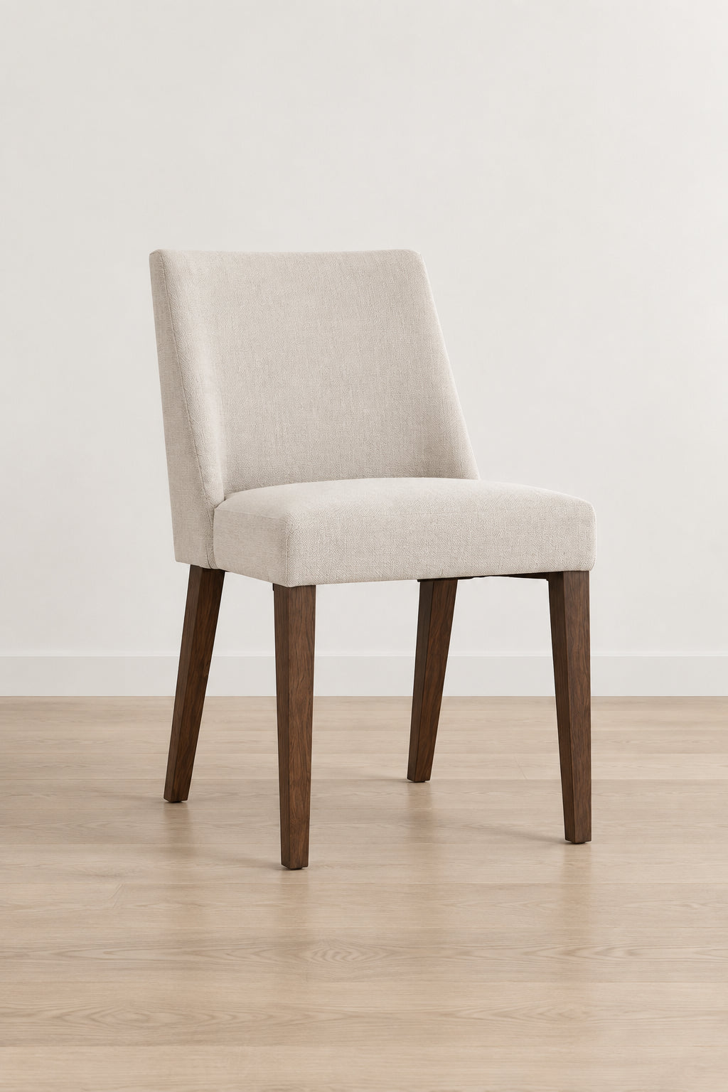 Dining Chairs Set Walnut and Linen Upholstery 2 Piece - Various Colors